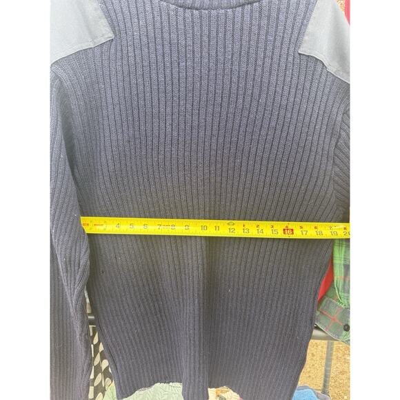 Vintage Woolovers Chore Coat Wool Sweater 3XL Men's Black Ribbed Knit USA Made - Picture 7 of 9